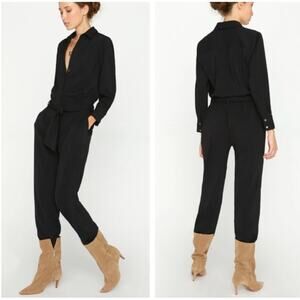 Brochu Walker Anze Jumpsuit Tie Waist Women's Black Size Medium